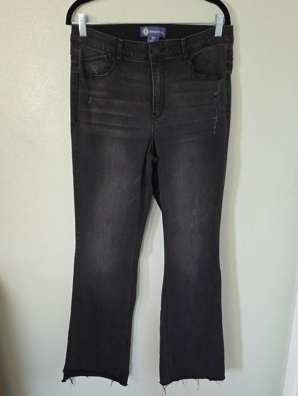 Democracy | Black Ab Solution Step Fray Hem Bootcut Jeans Size 12